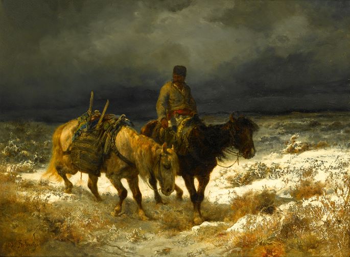 Christian Adolf Schreyer - Horseman on the Russian Steppe | MasterArt